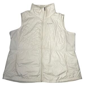 Columbia Womens 2XL Quilted Fleece Mix It Around Full Zip Ivory Vest